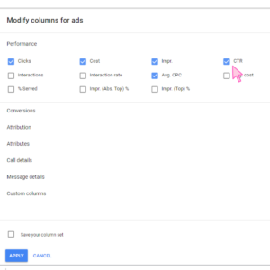 Adding CTR To Your Columns