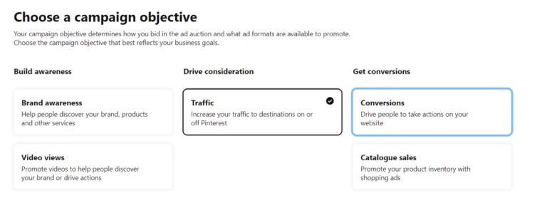 Pinterest Ads Campaign Goals and Objectives