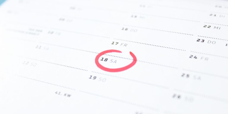 A calendar with date circled