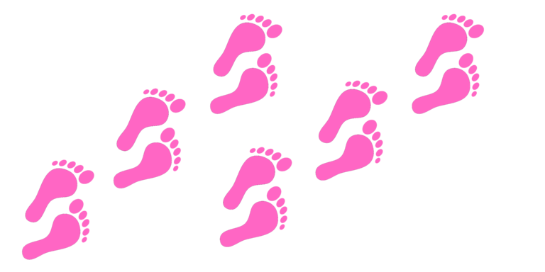 Pink footprints